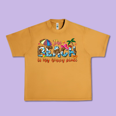 The Beach Is My Happy Place Urban Heavy Tee Designed By Nancycooperartshop