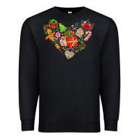 Black merry Christmas heart Premium Sweatshirt - CowhideDigitalArt
