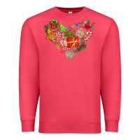 Cardinal merry Christmas heart Premium Sweatshirt - CowhideDigitalArt