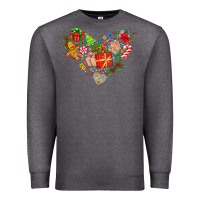 Charcoal Heather merry Christmas heart Premium Sweatshirt - CowhideDigitalArt