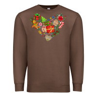 Chestnut merry Christmas heart Premium Sweatshirt - CowhideDigitalArt