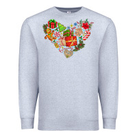 Heather Grey merry Christmas heart Premium Sweatshirt - CowhideDigitalArt