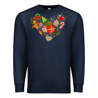 Navy merry Christmas heart Premium Sweatshirt - CowhideDigitalArt