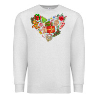 Oatmeal Heather merry Christmas heart Premium Sweatshirt - CowhideDigitalArt