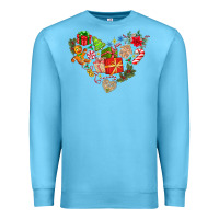 Ocean Blue merry Christmas heart Premium Sweatshirt - CowhideDigitalArt