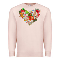 Pale Pink merry Christmas heart Premium Sweatshirt - CowhideDigitalArt