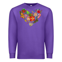 Purple merry Christmas heart Premium Sweatshirt - CowhideDigitalArt
