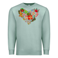 Seafoam merry Christmas heart Premium Sweatshirt - CowhideDigitalArt