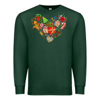 Sports Green merry Christmas heart Premium Sweatshirt - CowhideDigitalArt
