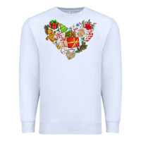 White merry Christmas heart Premium Sweatshirt - CowhideDigitalArt