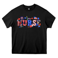 Black 4th of july nurse Heavy Core Tee - NancyCooperArtShop