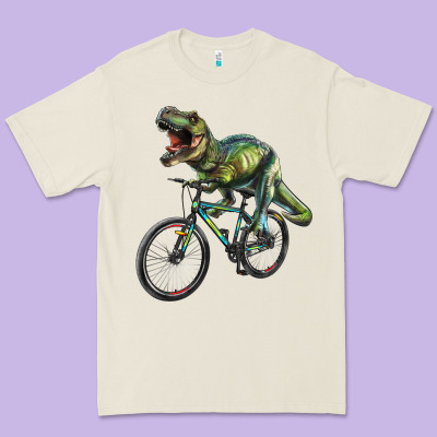 T Rex Dinosaur Riding Dinosaur Premium Tee Designed By Ranaportraitstore