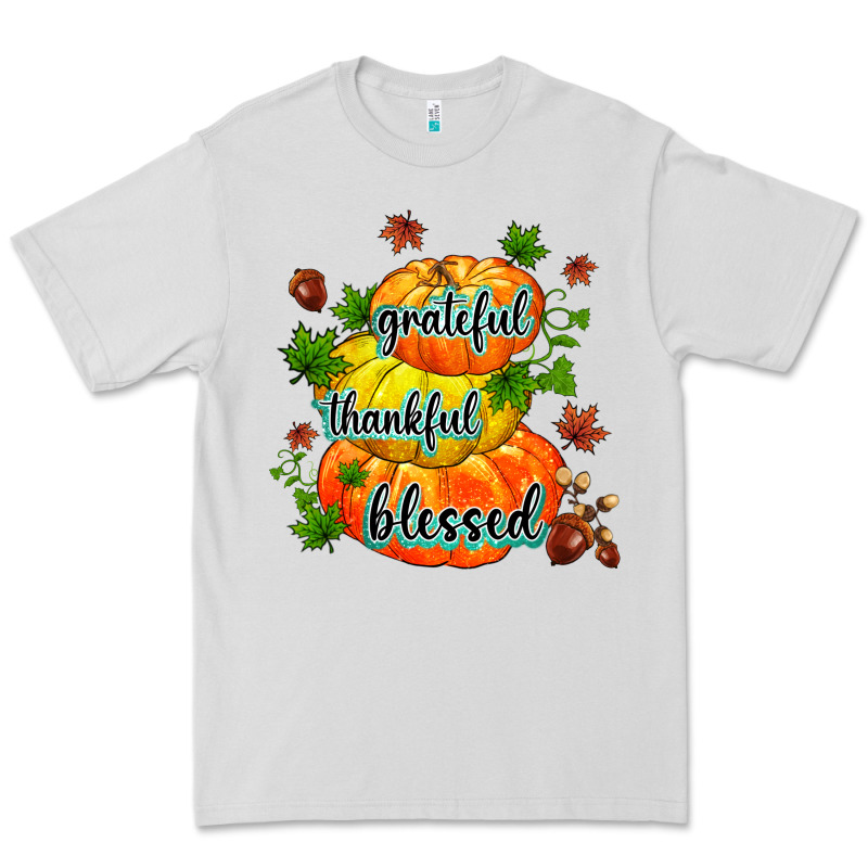 Grateful Thankful Blessed Premium Tee by MaliasSmallBusiness | Teevron