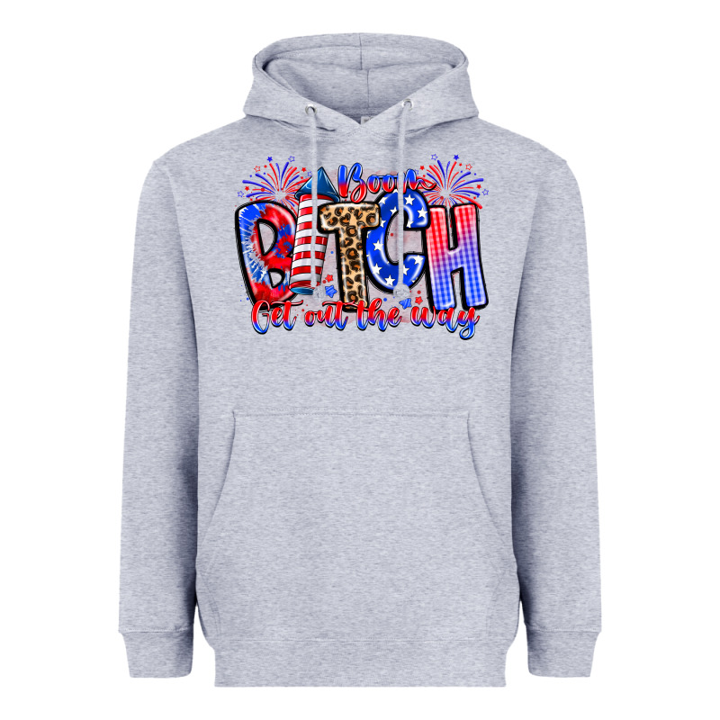 Boom Bitch Get Out The Way Heavyweight Hoodie by CowhideDigitalArt | Teevron