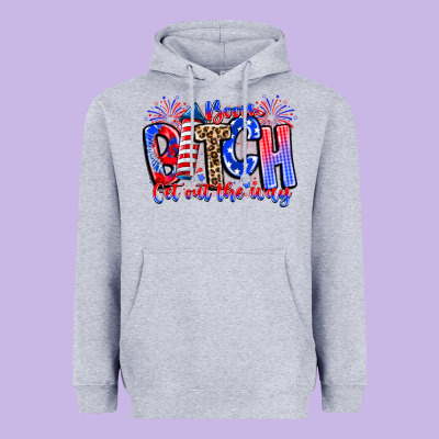 Boom Bitch Get Out The Way Heavyweight Hoodie Designed By Cowhidedigitalart