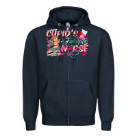 Navy cupid's favorite nurse Zipper Hoodie - FaDigitalArtStudio