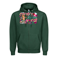 Sports Green cupid's favorite nurse Zipper Hoodie - FaDigitalArtStudio