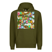 Army Green Happy Easter Seamless Pattern Premium Hoodie - BundleAndBundleShop