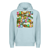 Blue Mist Happy Easter Seamless Pattern Premium Hoodie - BundleAndBundleShop