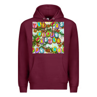 Burgundy Happy Easter Seamless Pattern Premium Hoodie - BundleAndBundleShop