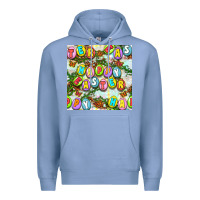 Colony Blue Happy Easter Seamless Pattern Premium Hoodie - BundleAndBundleShop