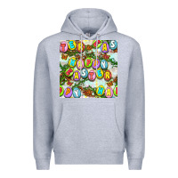 Heather Grey Happy Easter Seamless Pattern Premium Hoodie - BundleAndBundleShop