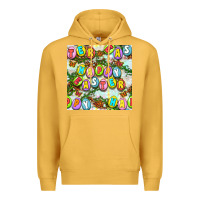 Mustard Happy Easter Seamless Pattern Premium Hoodie - BundleAndBundleShop