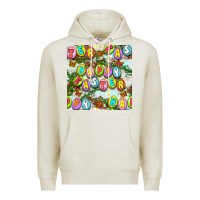 Oatmeal Heather Happy Easter Seamless Pattern Premium Hoodie - BundleAndBundleShop