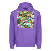 Purple Happy Easter Seamless Pattern Premium Hoodie - BundleAndBundleShop