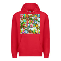Red Happy Easter Seamless Pattern Premium Hoodie - BundleAndBundleShop