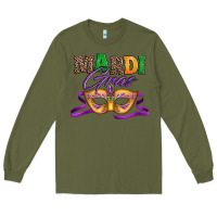 Army Green happy mardi gras carnival mask Long Sleeve Tee - Jasminsmagicworld