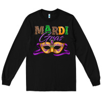Black happy mardi gras carnival mask Long Sleeve Tee - Jasminsmagicworld