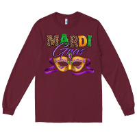 Burgundy happy mardi gras carnival mask Long Sleeve Tee - Jasminsmagicworld