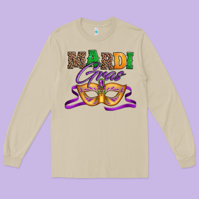 Happy Mardi Gras Carnival Mask Long Sleeve Tee Designed By Jasminsmagicworld