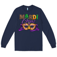 Navy happy mardi gras carnival mask Long Sleeve Tee - Jasminsmagicworld