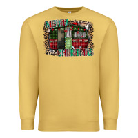 Antique Gold merry christmas caravan Premium Sweatshirt - CowhideDigitalArt