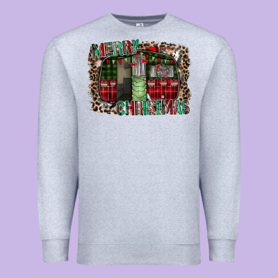 Merry Christmas Caravan Premium Sweatshirt Designed By Cowhidedigitalart