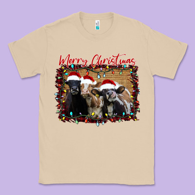 Merry Christmas Cows Classic Tee Designed By Bettercallsaul