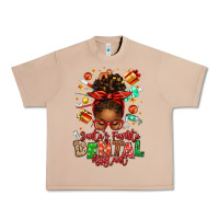 Burro Santa's Favorite Dental Assistant Afro Messy Bun Urban Heavy Tee - texasbilliewilder
