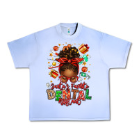 Grape Ice Santa's Favorite Dental Assistant Afro Messy Bun Urban Heavy Tee - texasbilliewilder