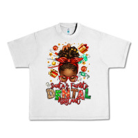 Lunar Rock Santa's Favorite Dental Assistant Afro Messy Bun Urban Heavy Tee - texasbilliewilder