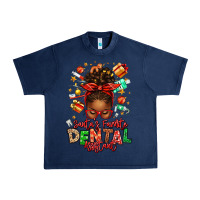 Navy Santa's Favorite Dental Assistant Afro Messy Bun Urban Heavy Tee - texasbilliewilder