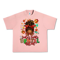 Salmon Santa's Favorite Dental Assistant Afro Messy Bun Urban Heavy Tee - texasbilliewilder