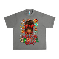 Tornado Santa's Favorite Dental Assistant Afro Messy Bun Urban Heavy Tee - texasbilliewilder
