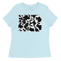 Baby Blue distressed black glitter cowhide pattern Ladies Tee - RanaPortraitStore