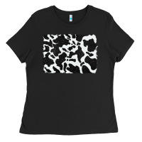 Black distressed black glitter cowhide pattern Ladies Tee - RanaPortraitStore