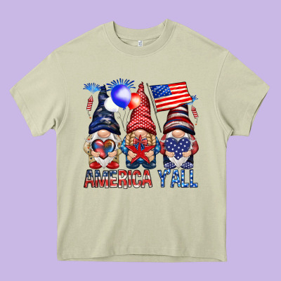 America Yall Heavy Core Tee Designed By Nancycooperartshop