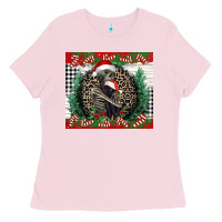Bubblegum Pink Merry Christmas skeleton Ladies Tee - NancyCooperArtShop