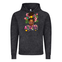 August Girl Afro Woman Summer Vintage Hoodie | Teevron