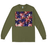 Army Green American flag sparkly  tumbler Long Sleeve Tee - HowdyJamesFarm